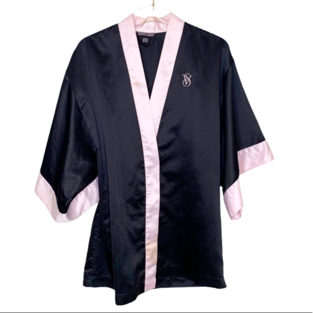 Victoria's Secret Silk Robe Embroidered Logo OS